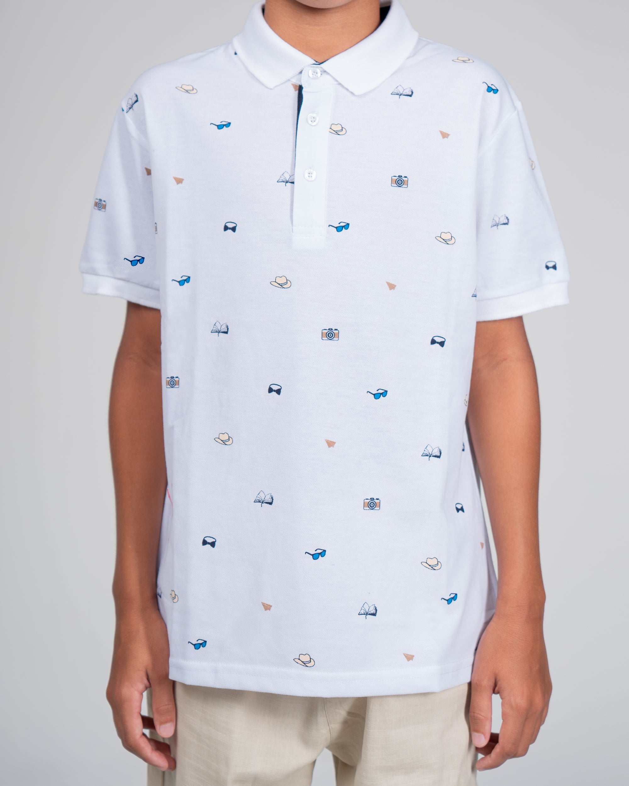 Polo Estampado Blanco Aventura